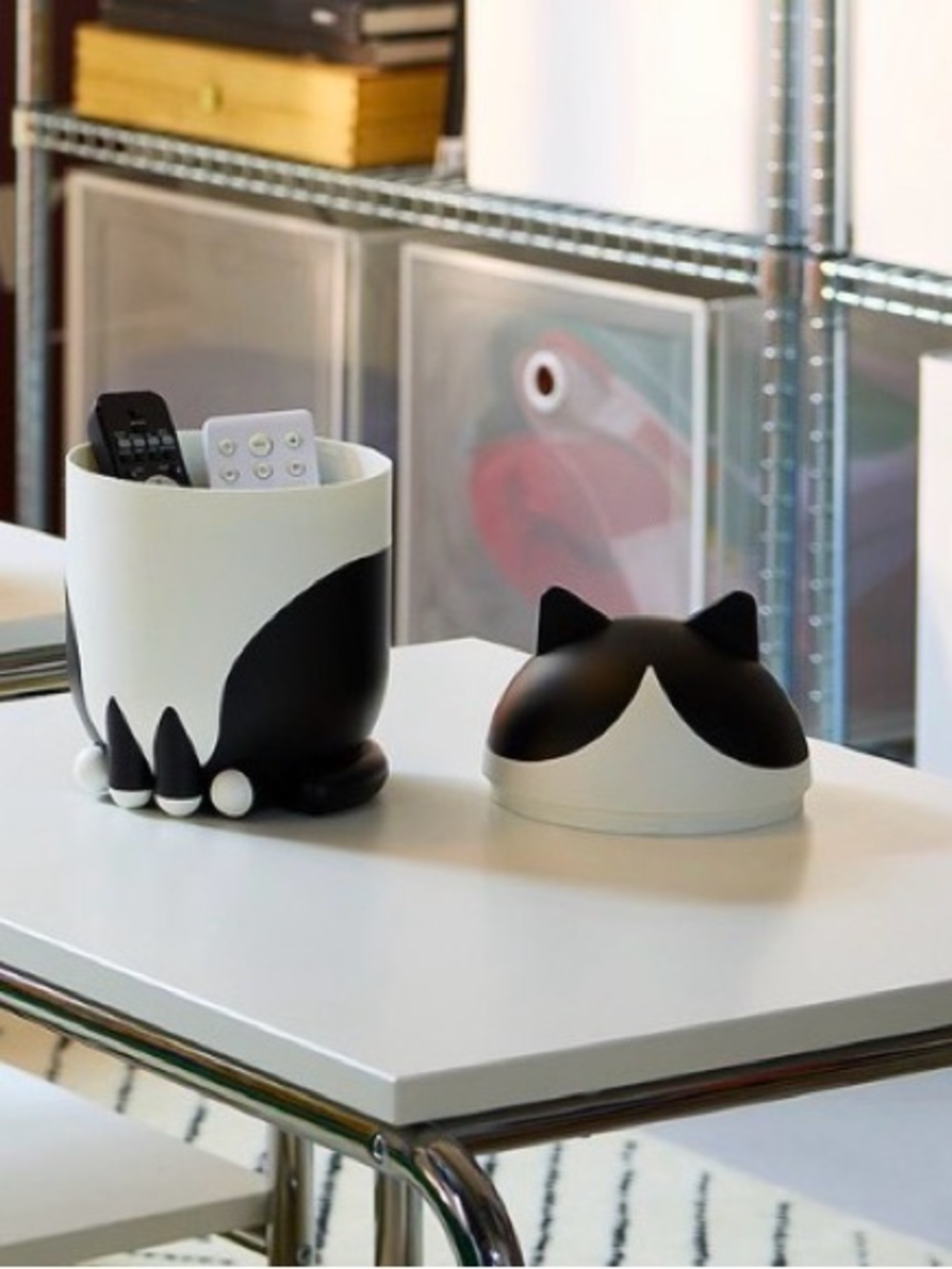 IKEA Grejsimojs black & white tuxedo CAT with lid storage adorable decoration - Picture 13 of 13